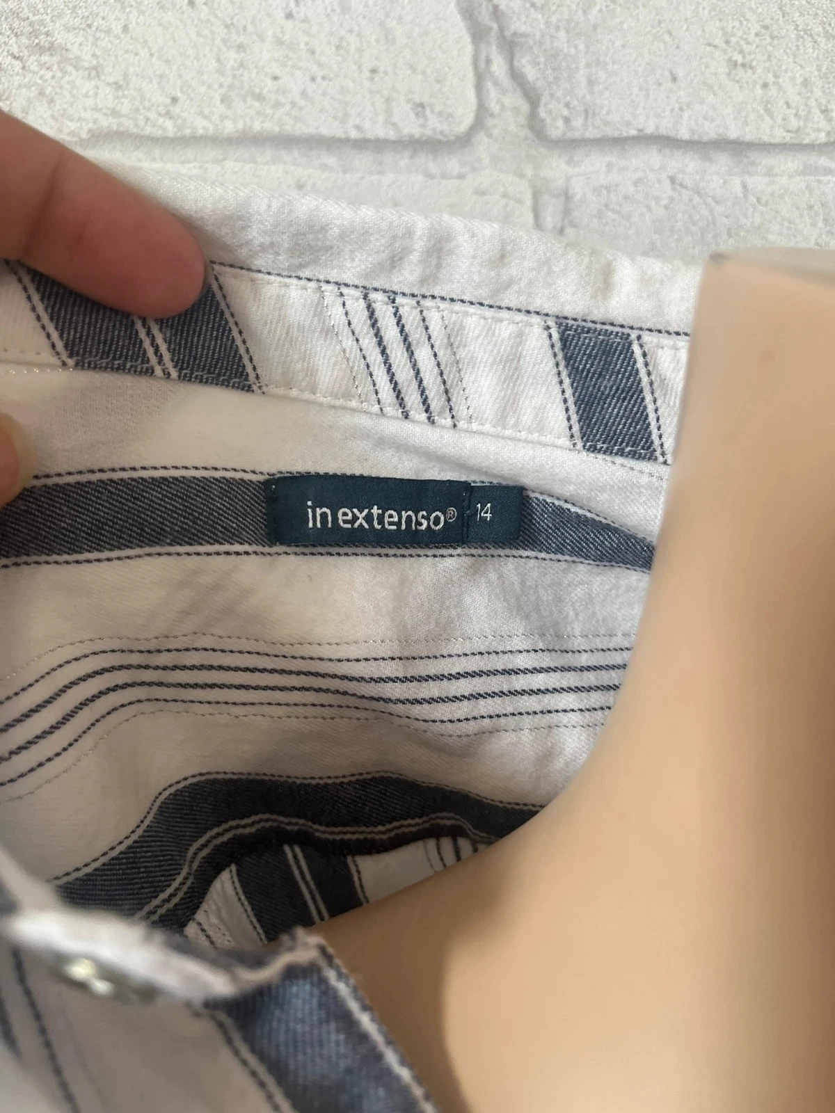 Chemise fille rayée In Extenso – 14 ans – Très bon état – photo 3